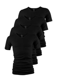 BLACK SNAKE - V-Neck T-Shirt Herren 4 Pack Classic - Schwarz