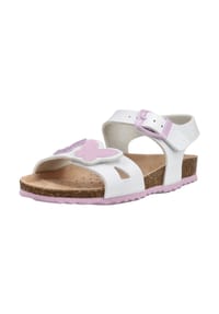 GEOX - Lederimitat Sandalen - Weiß/Pink