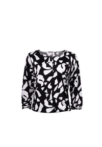 STOOKER® - CALLA PRINT Damen Langarmshirt - black abstract aop