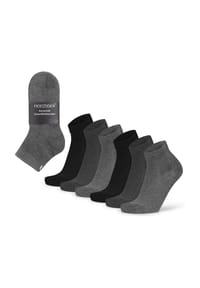 normani® - 6 Paar Kurzschaft Gesundheitssocken mit Komfortbund - Blau/Anthrazit/Schwarz