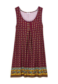 sheego - Jersey-Kleid - bordeaux-burgund-bedruckt