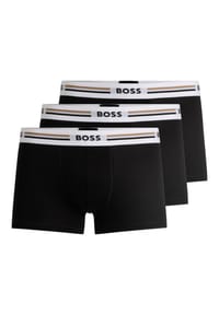BOSS - Herren Trunks, 3er Pack - 3P Revive, Boxershorts, Viskose Stretch, Logo - Schwarz