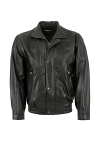 MADDOX - Herren Lederjacke Blouson Lammnappa schwarz - schwarz