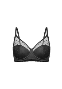less is a'mor - Transparenter Bügel-BH Deneb aus Mesh mit Polka-Dot-Details - schwarz