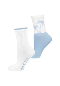 nur die - Freizeitsocken Good Vibes - BLAU/WEISS