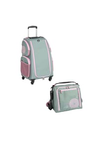 HABA - Kinderkoffer Schranktrolley 4 Rollen und Trolleytasche - petrol
