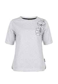 ROADSIGN® australia - Damen Sweatshirt Flourish mit Kurzarm und Blumenstickerei - weiss