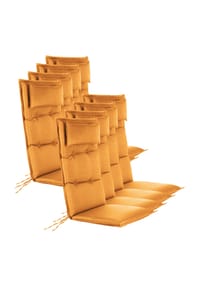 Aspero® - 8 wasserdichte Stuhlauflagen Hochlehner Sitzpolster - Anthrazit