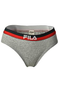 FILA - Damen String - Regular Waist, Logo-Bund, Cotton Stretch, einfarbig, XS-XL - Grau