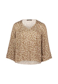 BETTY BARCLAY - Schlupfbluse mit Leoprint - Beige/Khaki