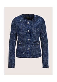 MADELEINE - Kurzblazer mit französischer Eleganz - royalblau / schwarz / multicolor