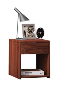VCM. - Nachtschrank | Maße Nachttisch ca. H. 40 x B. 35 x T. 35 cm | Schublade und offenes Fach | Nachttisch - Sledo Mini - Buche