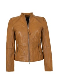 JILANI - Damen Lederjacke Lammnappa nussbraun - nussbraun