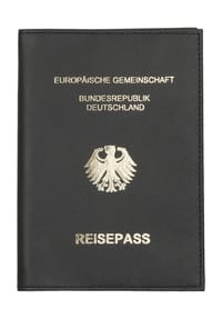 GALERIA - Reisepass-Mäppchen, Leder, Goldprägung, zum Klappen - SCHWARZ