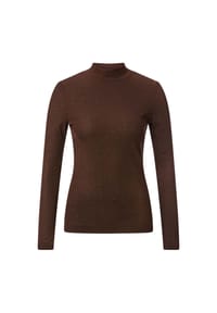 RICH ROYAL - Langarmshirt, Stehkragen, für Damen - 298 CHOCOLATE