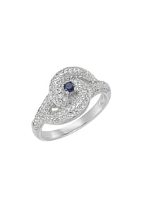 SMART JEWEL® - Ring mit Zirkonia und blauem Kristallstein, Silber 925 - blau