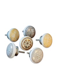 LOBERON - Kommodengriffe 6er Set Tuffé grau/gold - grau/gold