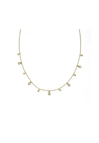 zeeme SILVER - Halskette 925/- Sterling Silber 11 Zirkonia - gelb