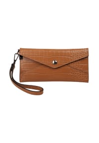 Cluty - Abendtasche Echt Leder, Made In Italy - cognac