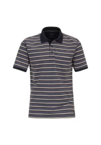 CASAMODA - Herren Polo-Shirt gestreift - graues Dunkelblau
