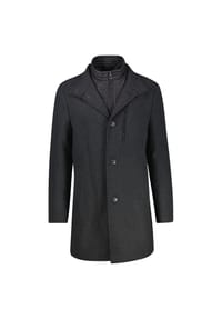LERROS - Herren Wollmantel - BLACK