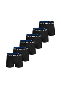NFL - Herren Boxershorts, 6er Pack - NFL Shield 6Pack Boxers, Baumwoll-Stretch, Logobund - Blau/Grau/Schwarz