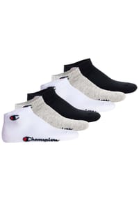 Champion® - Unisex Socken, 6er Pack - Quarter Socken, Basic, Logo - Blau/Weiß/Grau