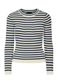 PIECES - Pullover, Rippstruktur, für Damen - 188719015 OMBRE BLUE/WHITE