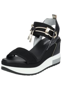 NeroGiardini - Leder/Textil Sandalen - Schwarz/Gold
