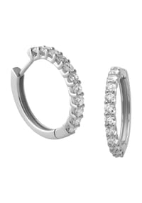 MONCARA - Damen Creolen, 585er Gold mit 22 Diamanten, zus. ca. 1,00 Karat - WEIẞGOLD