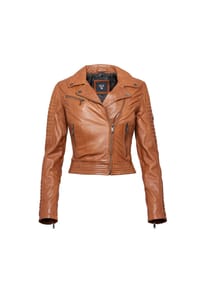 H.I.S - Lederjacke im Biker-Stil - COGNAC
