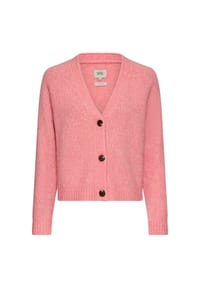 camel active - Strickjacke mit Raglanärmeln und Knopfverschluss - Beere
