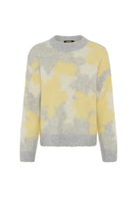 olsen - Pullover mit Panneaux-Dessin und Rundhalsausschnitt - Pearl Grey Melange
