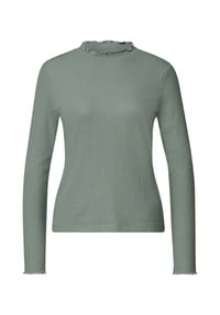 STREET ONE STUDIO - Langarmshirt, Stehkragen, für Damen - 17880 CREAMED SAND