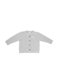 maximo® - GOTS BABY-Strickjacke , LL superdünn, Knöpfe - hellgraumeliert