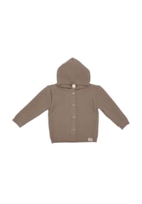 maximo® - GOTS BABY-Strickjacke , LL Kapuze, Knöpfe - ash rose