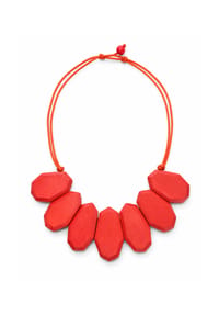 collezione alessandro® - Kurze Kette Aria mit farbigen Holzelementen - blau