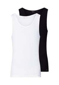 HANRO - Unterhemd / Tanktop 2er Pack Cotton Essentials - Schwarz