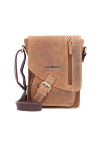 GREEN BURRY Vintage - Vintage Umhängetasche Leder 18 cm - brown