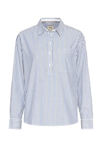 camel active - Gestreifte Bluse aus Baumwolle - Hellblau