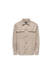 ONLY & SONS - Overshirt, Loose Fit, Langarm, Kentkragen, für Herren - 202231 CHINCHILLA