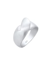 elli. - Ring Bandring Wellen Organic Geo Matt Knoten 925 Silber - Silber