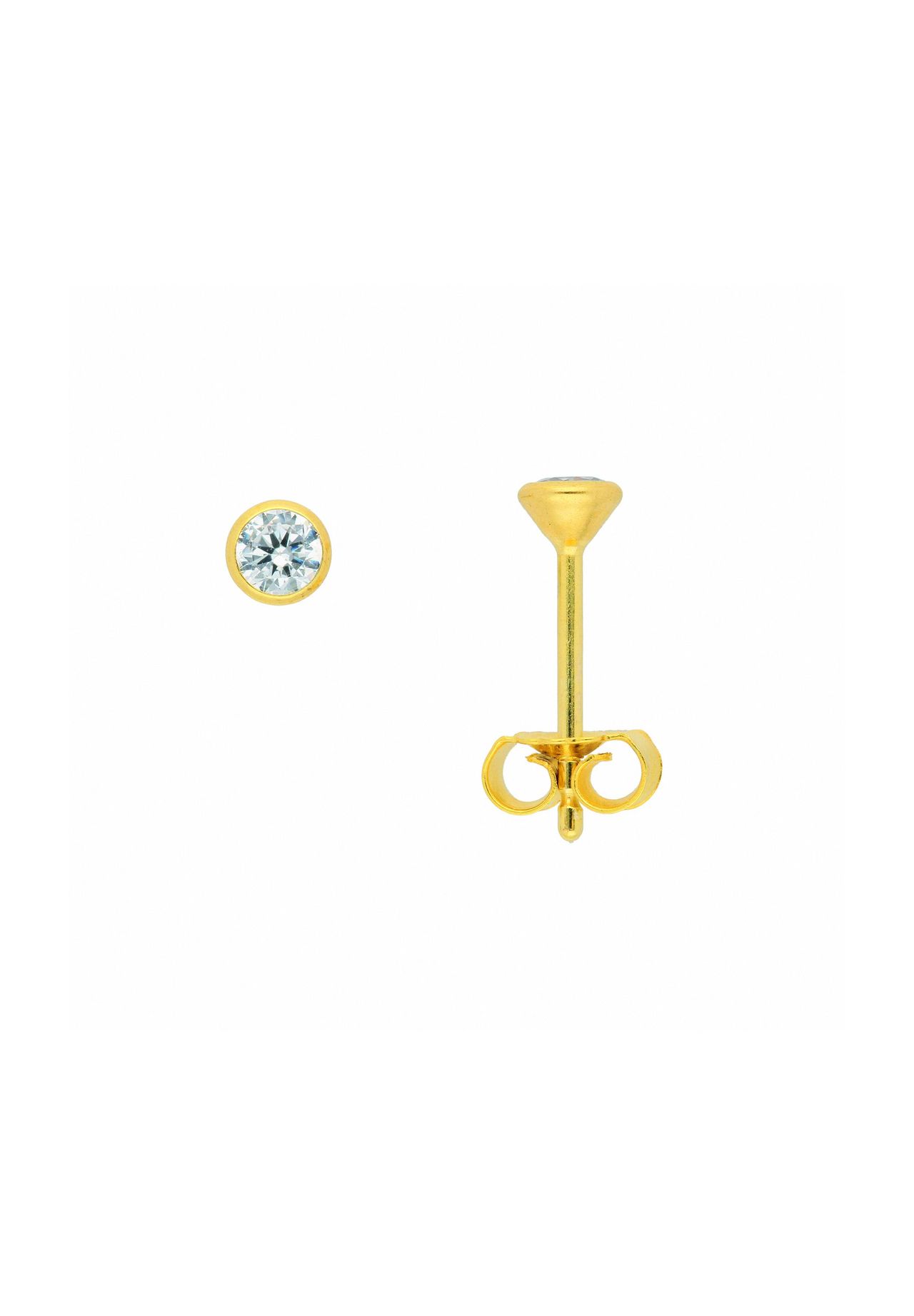 Damen Accessoires Adelias 585 Gold Ohrringe / Ohrstecker mit Zirkonia Ø 3,5 mm