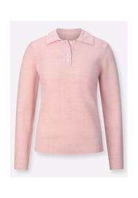 Witt - Polopullover - rauchblau-ecru-meliert