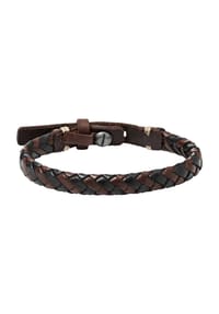 FOSSIL - Herren Armband "JA59327", Leder/Edelstahl  - schwarz/braun
