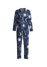 CALIDA - Damen Pyjama mit Knöpfen Winter Dreams - dark sapphire