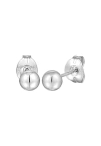 elli. PREMIUM - Ohrringe Ohrstecker Kugel Ball 4 Mm 375Er Weißgold - Weiß