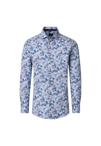 Venti - Herren Businesshemd Print Modern Fit - Blau