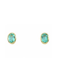 Adelia's - Damen 585 Gold Ohrringe Ohrstecker mit Aquamarin - blau