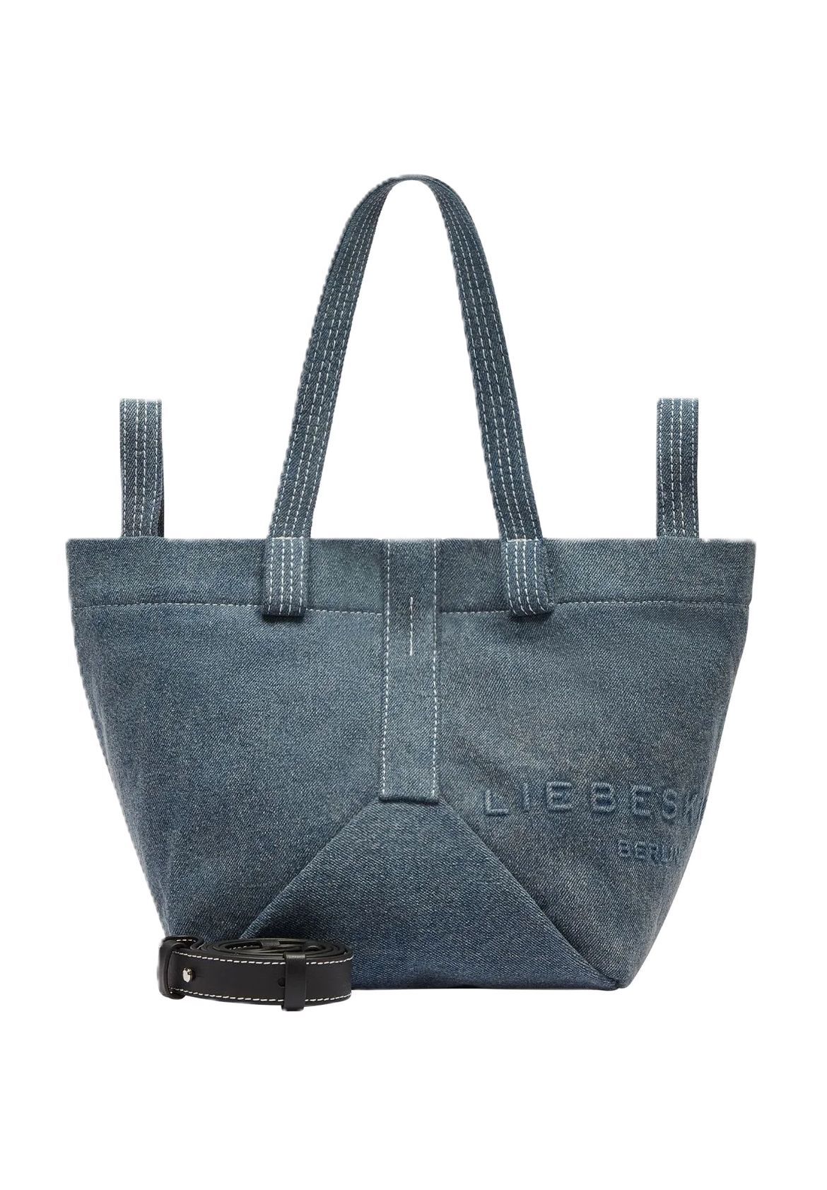 LIEBESKIND ELVIRA BLUE DENIM Shopper, Magnetverschluss, Stickerei  